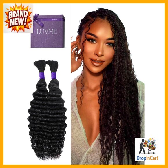 Human Hair Braiding Extensions Deep Wave 18 Inch 100g Boho  display picture 3